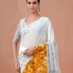 Garden Vareli Abstract Printed Pure Georgette Saree image 5