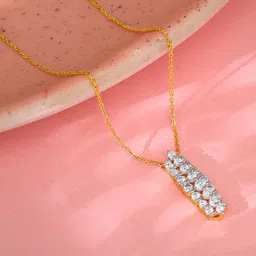 GIVA Women 18 Kt Gold Pure Bliss Diamond Necklace-picture-27
