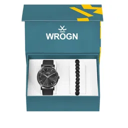 WROGN Men Dial & Leather Bracelet Style Straps Analogue Watch WRNWJ25 Set-60 image 5