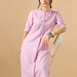 COTTONS DAILY Mandarin Collar Cotton Straight Kurta-picture-12