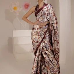 BAESD Floral Printed Pure Silk Saree image 5