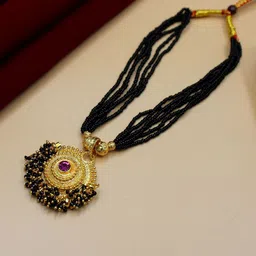 SONI DESIGNS Gold-Plated Artificial Stones and Beads Mangalsutra-picture-48
