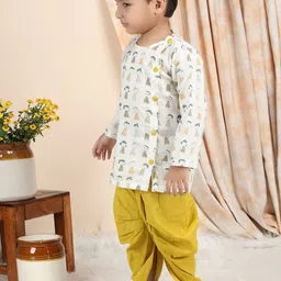 Polka Tots Boys Abstract Printed Cotton Kurta with Dhoti Pants image 5