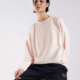 Calvin Klein Jeans Women Round Neck Brand Logo Print Cotton Sweatshirt-picture-3