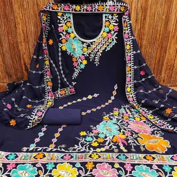 HERE&NOW Embellished Unstitched Dress Material-picture-35