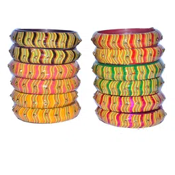 SEEMO Set Of 12 Stones Studded Bangles-picture-43