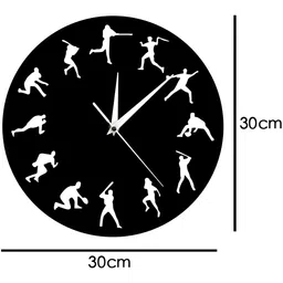 QEZNEF Black Solid Geometric Traditional Wall Clock image 2