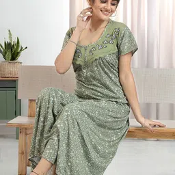 Moda Rapido Women Printed Maxi Nightdress-picture-22