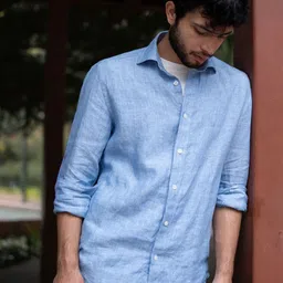 STAN EDITION Men Classic Tailored Fit Solid Linen The Baird McNutt Irish Casual Shirt-picture-10
