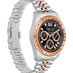 CARLOS PHILIP Men Embellished Dial & Stainless Steel Straps Analogue Chronograph Watch Regent 4 Limited image 3