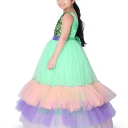 Wish little Girls Self Design Net A-Line Maxi Dress image 4