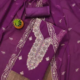 LeeliPeeri Designer Embroidered Unstitched Dress Material-picture-28