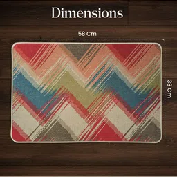 Yellow Weaves Rust-Color & Blue 2 Pcs Printed Anti-Slip Super-Absorbent 300-GSM Bath Rugs image 5