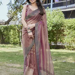 KALINI Embellished Beads and Stones Tissue Heavy Work Saree-picture-36