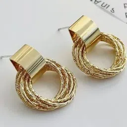 Honbon Gold-Plated Metal Earrings-picture-33