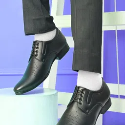 HERE&NOW Men Synthetic Leather Lace-Up Formal Shoes-picture-15