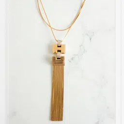 SAPRAA TRENDS Gold-Plated Tassel Pendants Stacked Necklace image 1