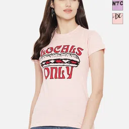 Dreambe Women Pack of 3 Graphic Printed Round Neck Cotton T-shirts-picture-13