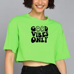 Adyavastram Women Typography Printed High Neck Applique T-shirt-picture-37