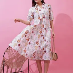 Honky Tonky Women Floral Printed A-Line Midi Dress-image-25