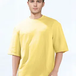 Hubberholme Round Neck Drop-Shoulder Sleeves Cotton Oversized T-shirt-picture-12