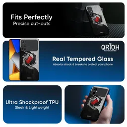 QRIOH Quirky Printed Poco F7 5G Japanese Art Glass Back Case Mobile Accessories image 3