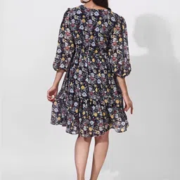 CORSICA Floral Print Georgette Fit & Flare Dress image 2