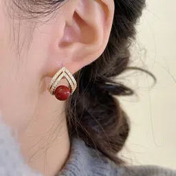 Estailo fashion Teardrop Shaped Studs Earrings image 2