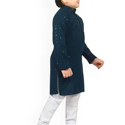 Kidotsav Boys Ethnic Motifs Embroidered Regular Kurta with Pyjamas image 4