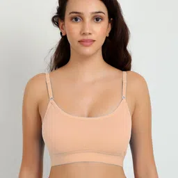 samvar Women Cotton Dark Green,Brown Non Padded Non-Wired Lingerie Bra Sport wear Gym Crop Tank Top image 3