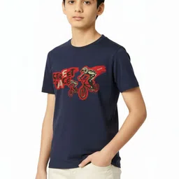 TeeSlix Boys Printed Cotton Round Neck Tshirts image 3