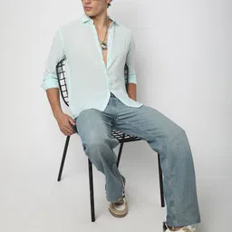 VASTRADO Men Classic Slim Fit Opaque Striped Casual Shirt image 5
