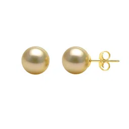MINUTIAE Gold Plated Pearls Studded Spherical Shaped Studs image 5