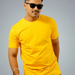 BlendCulture Men Solid Regular Fit Round Neck Cotton T-shirt-picture-34