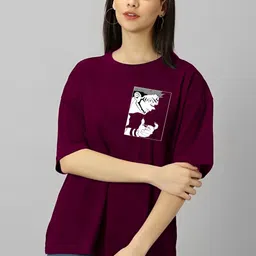 LECOWAR Women Printed Applique T-shirt-image-34