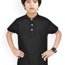 MADE IN THE SHADE Boys Band Collar Pure Cotton Kurta-picture-34