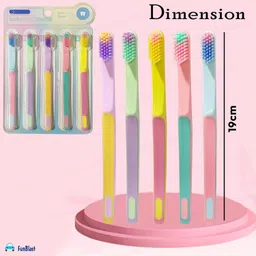 funblast Tooth Brush Set - Pack of 5 Pcs for Kids & Adults, Triple Swirl Soft Bristles fo Ultra Soft Toothbrush image 3