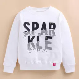 Ginie Girls Typography Printed Round Neck Long Sleeves Sweatshirt-picture-21