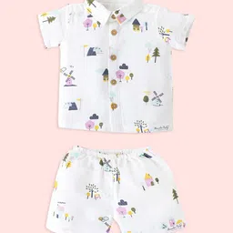 Honcho Baby Boys Printed Shirt with Shorts-image-3