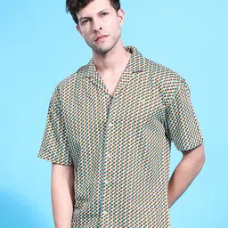 The Indian Garage Co Printed Drop-Shoulder Sleeves Relaxed Fit Shirt-image-0
