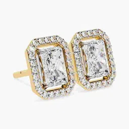 VALANOVA 18 Kt Gold Lab Grown Diamond Stud Earrings - 2.20 g image 2