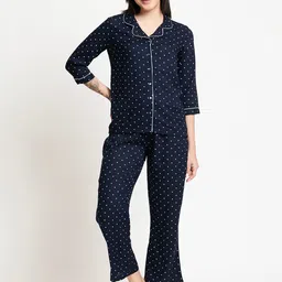 June 9 Clothing Printed Shirt Collar Night Suit-image-54