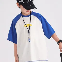 INCLUD Boys Typography Printed Raglan Sleeves Oversized Cotton T-shirt-picture-14