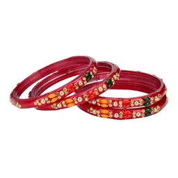 SOMIL Set Of 16 Stone-Studded Bangle-image-21