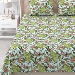 Myntra Elegant Homes Multi 260 TC Superfine Ethnic Motifs Cotton Super King Bedsheets image 5