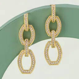 Kushal's Fashion Jewellery Gold-Plated Zircon Studded Party Classic Drop Earrings-picture-17