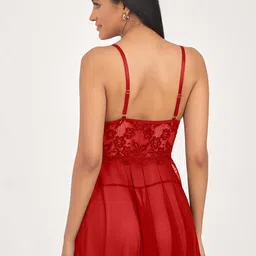 FIMBUL Women Front Bow Tie-Up Net Baby Doll image 4