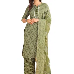 SZN Women Printed Regular Patchwork Kurta with Palazzos & With Dupatta-picture-37