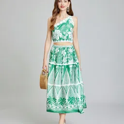 JC Collection Printed Top With Skirt Co-Ords image 1