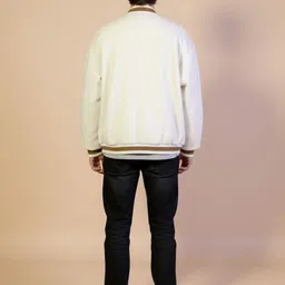 Mast & Harbour Men Collarless Typography Printed Bomber Jacket image 4